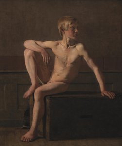 Figura desnuda. Niño sentado de Christen Købke