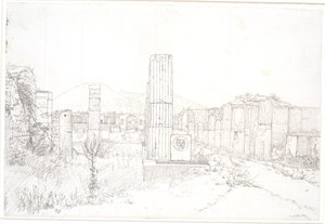 Parte del Foro en Pompeya de Christen Købke