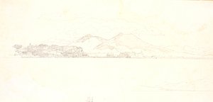 Vista de la bahía de Nápoles desde Villa Reale. Al fondo, el Vesubio
