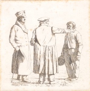 Tres figuras de retrato, maestro panadero Købke, Mayor Krohn y sargento esclavo Sprøch de Christen Købke