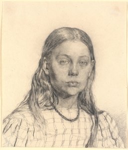Joven chica. Retrato de busto de Christen Købke