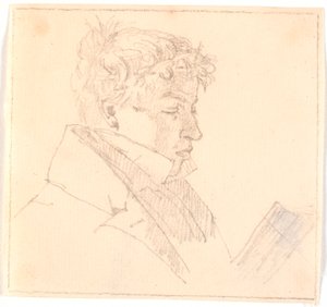 Joven leyendo, el hermano mayor del artista, pastor Carl Adolf Købke (1804-1840)? de Christen Købke