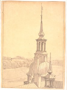Una de las pequeñas torres del castillo de Frederiksborg de Christen Købke
