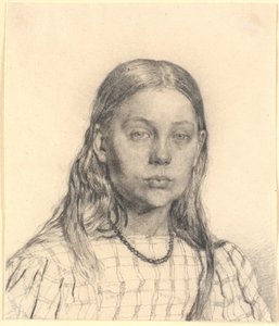 Joven chica. Retrato de busto de Christen Købke
