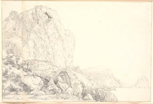 Vista de la costa cerca de Marina Piccola en Capri de Christen Købke