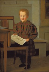 El hijo de Eckersberg, Julius, en el estudio de su padre en Charlottenborg de Christen Schjellerup Kobke