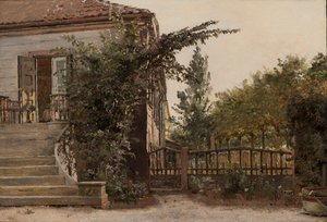 Los escalones del jardín que conducen al estudio del artista en Blegdammen, cerca de Copenhague de Christen Schjellerup Kobke