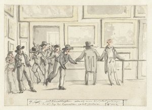 Visitantes de la Exposición de Arte de Ámsterdam en 1808 de Christiaan Andriessen