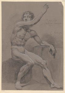 Desnudo masculino sentado, vista lateral (3er premio 1796) de Christiaan Andriessen
