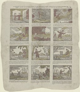 La historia a la que pertenecen estas imágenes es, muy amena e instructiva, descrita por el famoso amigo de los niños / Camp (...) (título sobre el objeto) de Christiaan Jacob Schuyling