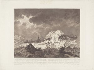 Vista de Ysgang y Dykbreak en Vuuren por Gorcum el 22 de febrero de 1799 / Vue des Glaces qui S