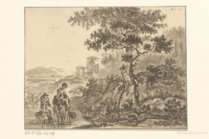 Paisaje italiano con pastor de Christiaan Josi