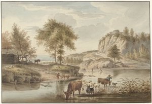 Vista al río con ganado