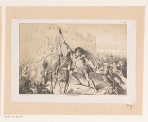 Claudius Civilis bestormt de Romeinse legerplaats Vetera de Christiaan Lodewijk van Kesteren