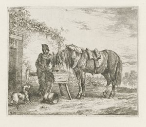Caballo en un comedero de Christiaan Wilhelmus Moorrees