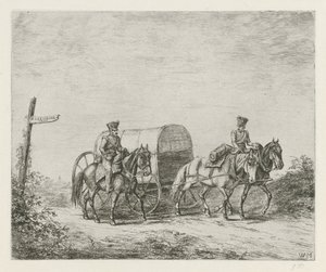 Dos soldados a caballo de Christiaan Wilhelmus Moorrees