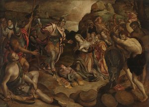 El encuentro de David y Abigail de Christiaen Jansz. van Bieselingen