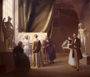 El estudio de Bertel Thorvaldsen (1770-1844) 1899 (óleo sobre lienzo) de Christian Bang