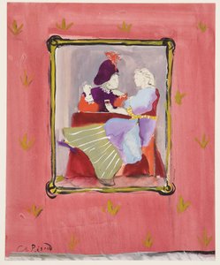 Una pareja disfrazada, c.1935-45 (gouache sobre papel)
