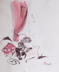 Colette (1873-1954) (gouache sobre papel)