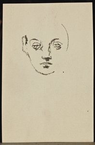 Estudio de un rostro (tinta sobre papel) de Christian Bérard