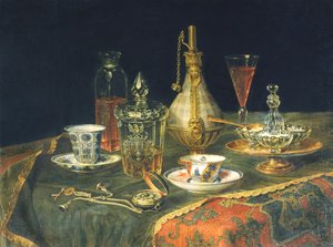 Vasos bohemios, tazas y un reloj de Christian Berentz