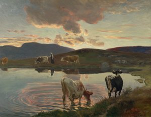 Después del atardecer (óleo sobre lienzo) de Christian Eriksen Skredsvig