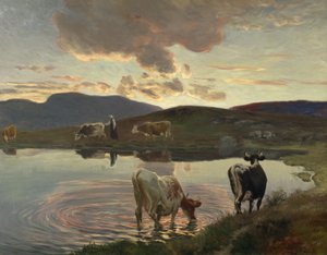Después del atardecer (óleo sobre lienzo) de Christian Eriksen Skredsvig