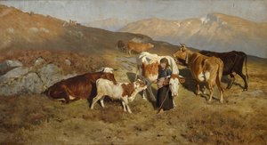 Home from Summer Pasture (óleo sobre lienzo) de Christian Eriksen Skredsvig