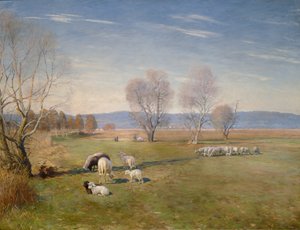 Paisaje con ovejas de Christian Eriksen Skredsvig