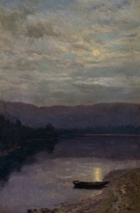 Salida de la luna por el Solevatne (óleo sobre lienzo) de Christian Eriksen Skredsvig