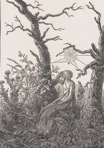 Mujer sentada con una telaraña (probablemente 1803) de Christian Friedrich