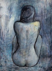 Desnudo azul 2024 (óleo sobre lienzo)