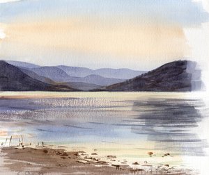 Lac Du Salagou (acuarela)