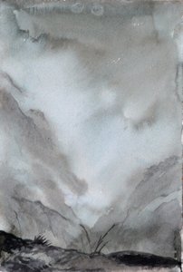 Misted Valley, 2015 (acuarela sobre papel) de Christian Furr