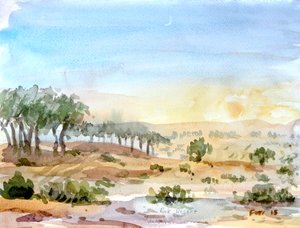 Desierto de Rak, 2016 (acuarela) de Christian Furr