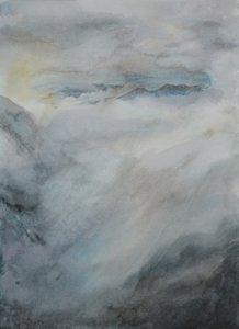 Nube deslizante, 2015 (acuarela sobre papel) de Christian Furr