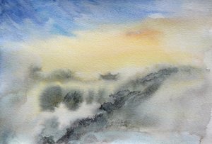 Templo en las nubes, 2015 (acuarela sobre papel)