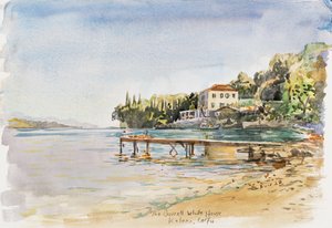 La Casa Blanca de los Durrell, 2020 (acuarela sobre papel de acuarela) de Christian Furr