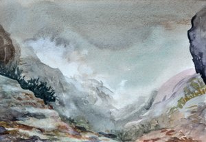 Valley In Mist, 2015 (acuarela sobre papel)