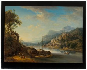Un par de paisajes renanos de Christian Georg the Elder Schuetz