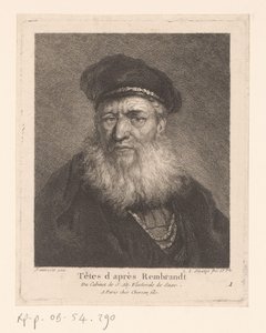 Viejo con boina y barba Gente al estilo de Rembrandt (título de la serie)