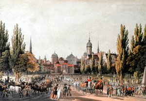 Feria de Leipzig, hacia 1810-20 (grabado)