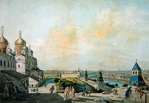 Moscú, vista de la ciudad, a la izquierda del Kremlin de Christian Gottlob Hammer