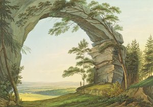 Vista de Prebischtor en la Suiza Sajona en la frontera de Bohemia de Christian Gottlob Hammer