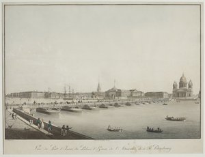 Vista del puente de San Isaac en San Petersburgo de Christian Gottlob Hammer