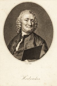 Retrato ovalado de Arnold Houbracken, pintor y biógrafo holandés de pintores de la Edad de Oro holandesa de Christian Josi