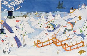 Muñecos de nieve en trineo de Christian Kaempf