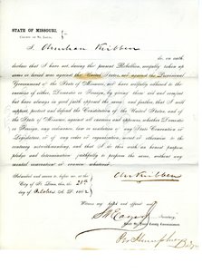 Juramento de lealtad de Christian Kribben de Missouri, Condado de St. Louis de Christian Kribben