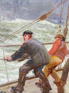 Haul barlovento (óleo sobre lienzo) de Christian Krohg